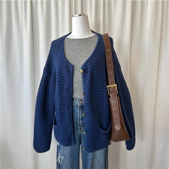 Gap Textured Sweater Jacket Blue size XL. - Picture 4 of 8